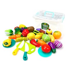兒童用切切樂水果切切樂28件組 扮家家酒玩具組 26 x 19 x 13 cm, 混合顏色