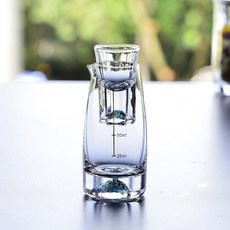 【開發票/統編】藍山 水晶 玻璃 分酒器 酒壺 酒具 套裝 家用 輕奢 家庭聚會 宴會專用, 1個, 無把綠松石 1壺1杯❣️