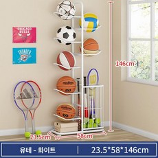 볼정리대 축구공 보관대 가정용 볼캐리어 정리함 수납 정리대 보관 배구공 진열대, 1개, 5단 화이트