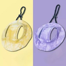 애완동물여름모자 귀달이햇빛차단 소형견고양이, S 머리 둘레 28CM 약 1 0 3 5kg, 레몬 옐로우 포도 퍼플