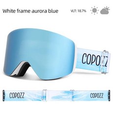 전문 겨울 스키 고글 자기 빠른 변경 더블 레이어 안개 방지 스노우 보드 장비, Color: 6. aurora blue only, 1개