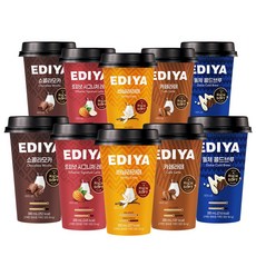 이디야 컵커피 300ml 혼합 (토피넛2 돌체콜드브루2 카페라떼2 바닐라라떼2 쇼콜라모카2), 10개