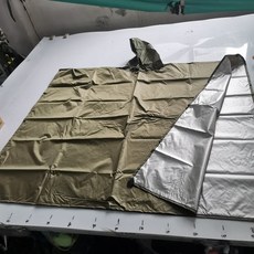 【台灣發貨】三閤一戶外雨披徒步旅行釣柔軟防寒戶外徒步天幕地墊多功能雨披成人雨衣機車雨衣防風防水反光雨衣加厚連體收納, 2.4*1.42軍綠塗銀加大輕薄300克, 1個