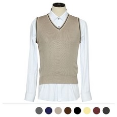 모던브릭 브이넥 아크릴 조끼