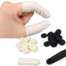 윈코 골무 상처보호 핑거슬리브 손상처 감염예방 손가락 고무장갑, 검정, 1개