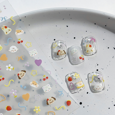 총총마켓 고퀄리티 네일 아트 스티커 귀여운 동물 유치원, 1개, 멀티컬러