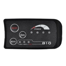 전기 자전거 전기 자전거 미터 용 S810 E-Bike LED 디스플레이 미터 IP65 36V, 6 핀, 검은색