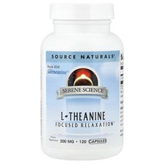 프리미엄상품 Source Naturals l-테아닌 200mg 캡슐 120정 끝내주게잘나가는상품, 1개