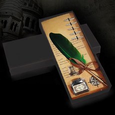 깃털 만년필 잉크 펜 캘리그라피 딥펜 세트 DD-11632 깃털펜 잉크펜 딥펜세트 만년필세트 lan+434BP, 본상품선택, 블랙, 본상품선택