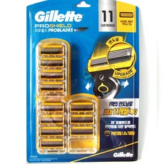질레트 정품 프로쉴드 옐로우 매뉴얼 면도날, 11개입, 1개