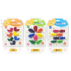 손에묻지않는 크레용 유아용 색연필 크레파스, 물고기, 1개, 8색