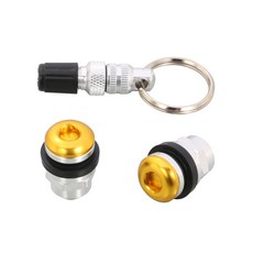 키타코 (KITACO) 인비지블 에어 밸브 세트 타입 2 (실버) K·CON Pro 튜브리스 휠용 0901-509-00260, 한개옵션1, 01 금