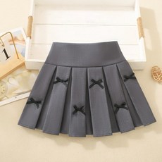 구빠방 여아 솔리드 플리츠 리본 스커트