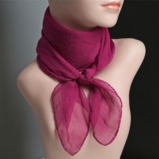 純色百搭大方巾素色文藝舞蹈絲巾韓版職業絲巾，70cm/90cm多尺寸可選，雪紡材質展現優雅氣質, 70*70cm紫紅, 1個