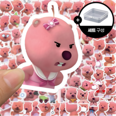 모모피 [케이스 증정] Loopy 루피 다양한 방수 다꾸 스티커, 1세트, 루피 다양한표정 120pcs + 보관케이스