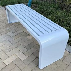 공원 카페 의자 정원 운동장 긴 철제 정류장 나무 벤치 공원의자, M. 흰색 1m