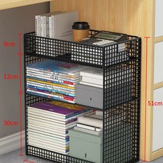 이동식 책상밑 선반 정리대 데스크 철제 화이트 대형, 1개, Z. 검정색 3겹 롱 드레스 - 거친 메쉬 소재