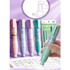 귀여운 연필 창의적인 문구류 접이식 고무 스틱 지우개 만화 패턴 지우개 카와이 학교 용품 사무실 상품 문구 4개, 귀여운 연필 창의적인 문구류 접이식 고무 스틱 지우개,