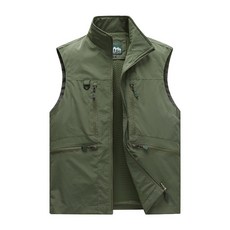 CLASSIC 多功能工裝背心 立領多口袋 休閒戶外釣魚攝影坎肩