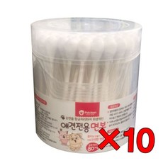 강아지면봉 펫크린 애견전용 강아지 눈 세척 면봉 면봉(80p) X10, 본상품