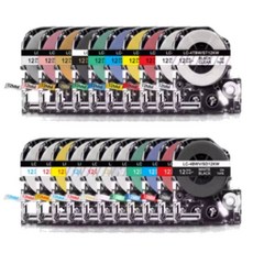 엡손 라벨 프린터기 테이프 호환 다양한 색상 옵션 참조 LW-K200BL K200PK C410 C610 K200BK H200RK, 6미리, 골드화면 검정글씨