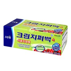 크린랩 크린 이중지퍼백, 대(L), 100개입, 1개