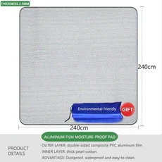 야외 캠핑 폼 호일 매트 휴대용 방습 패드 피크닉 비치 알루미늄 절연 슬리핑 용품, 240x240cm