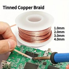 폭 용접 와이어 납땜 제거 브레이드 솔더 리무버 심지 코드 플럭스 수리 도구, 1개, 5. 1.0mm 3pcs