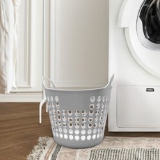 보노하우스 도트 빨래바구니 세탁바구니 소 사이즈 1P, 그레이 소