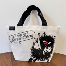 Moomin 姆明 網紗手提袋 輕巧 便攜 收納, 1個, 白色
