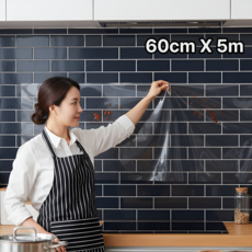 데이더봄 무점착 오염방지 투명 싱크대 주방시트지, 1개