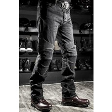 바이크 진 승마 청바지 라이딩 남자 데님 팬츠 오토바이 남성 바지 보호 장비 세트, 블랙 (스탠다드 보호구)