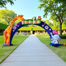 풍성 대형아치 5m 웰컴 도어+380W 바람넣는기계, 8m 뉴 플라워 애니멀 750W 함석 송풍기, 1개