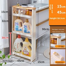 초슬림 12CM 간격 선반 소형 정리함 냉장고 이동식 주방 욕실 바닥형 수납 수납장, 1x1mm (1x1 밀리미터), 1층, 7 길이 45cm [폭 15cm 3단 초고 대형 상단