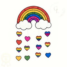 민화샵 썬캐쳐 모빌 만들기 DIY 무지개 아크릴 창가 장식 인테리어 미술 교구 1개입