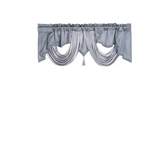 DFMEI 波浪簾頭窗幔帷幔簾裝飾簾成品帷幔窗戶飄窗, 灰色