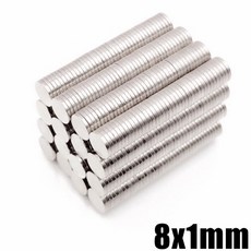 8x1mm (10개) 네오디움 원형자석, 1세트