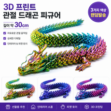 3D 프린팅 관절 드래곤 피규어 30cm 대형 드래곤 장난감 움직이는 피젯 토이 인테리어 장식 판타지 용 모형 3컬러 랜덤발송, 999개