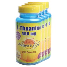 Nature's Life 茶胺酸素食膠囊 400mg, 60顆, 4罐