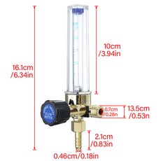 수압 조절기 게이지 공기 아르곤 가스 유량계 스레드 표시기 1/4PT CO2 계량기 이산화탄소 측정 유량 질소 용접 레귤레이터, 1개