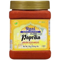 라니 파프리카 (데기 미르치 저온) 향신료 파우더 분쇄 Rani Paprika (Deggi Mirch Low Heat) Spice Powder Ground 16oz (1l, 페트병, 1파운드(1팩), 1개