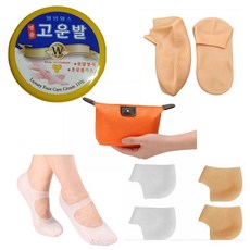 고운발 풋크림 보습양말 실리콘 뒷꿈치 패드 발각질제거 세트, 110g, 1