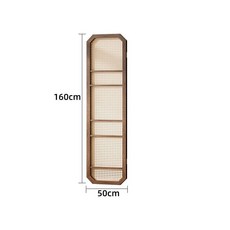 藤編實木屏風隔斷，客廳折疊移動屏風，複古風新中式玄關隔屏, 胡桃色一扇（高度160）