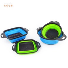 접이식 채반 편안한손잡이, 대 블루 사각, 1개