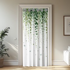 폴리에스터 도어 커튼 다양한 패턴 플라스틱 고리 포함 주방 거실 공간분리 100x200cm
