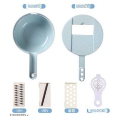 多功能切菜器 家用切絲刨絲器切片機, 标配版6件套 標配版6件套, 1個