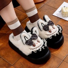 棉拖鞋母女秋冬季卡通寶寶居家親子拖鞋室內防滑女孩棉鞋大童拉布
