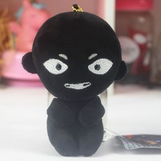 그림자 인형 장난감 키체인 장난용 작은 검은색 인형, 1개, 꼬마 걸이 부품, 1cm
