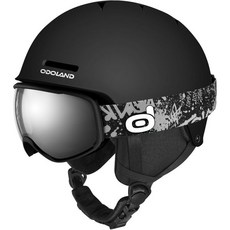 보드 헬멧 겨울 스포츠 보호장비 스노보드 오도랜드 키즈 스키 고글이 장착된 스노우 충격 방지 방풍 안전 및 소년 소녀와 청소년을 위한 보호 고글, Black, XS(49-53cm/19.3-20.9"), XS(49-53cm/19.3-20.9")