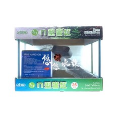 悠悠水族 伊士達海灣套缸組 內含過濾器與燈具 壓克力小魚缸 防噴水懶人魚缸, 1個, 26cm